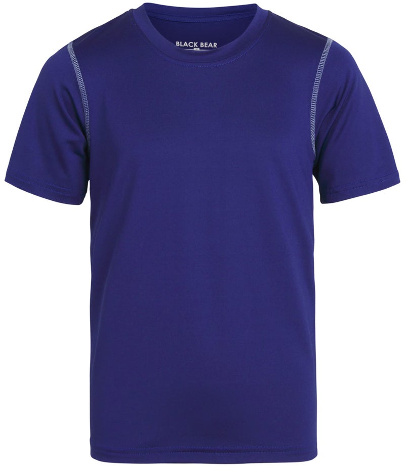 Black Bear Boys Active Shirt - 4 Pack Athletic Performance Dry Fit Youth Shirt for Boys - Short Sleeve Kids Tshirts, Size 12-14, Light Blue/Navy/Black/Red - Image 5